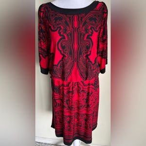 INC INTERNATIONAL CONCEPTS SHORT SLEEVE COLD SHOULDER ELASTIC WAIST SZ L